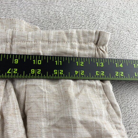 Thread & Supply Womens  Wide Leg Pants Small Beige Casual Linen Drawstring Baggy - Picture 4 of 12